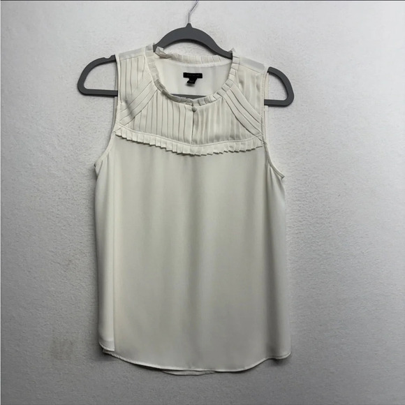 Ann Taylor Tops - Ann Taylor Tank Blouse Ivory White S Pleat Front